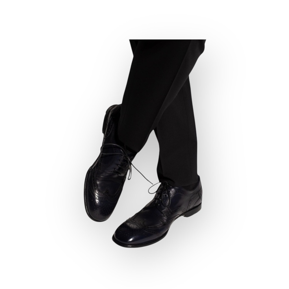 Polo Ralph Lauren โ Classic Oxford Wingtip Dress Shoes โ Black Leather โ 11.5 - Picture 1 of 17